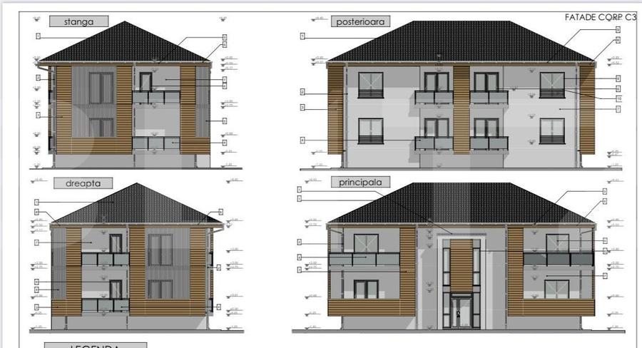 Apartament 3 camere 51 mp, curte privata, parcare, zona case Apahida
