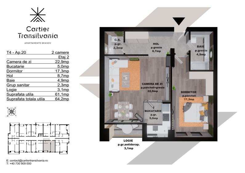 TRANSILVANIA RESIDENCE- CARTIER TRANSILVANIA, APARTAMENT 2 CAMERE