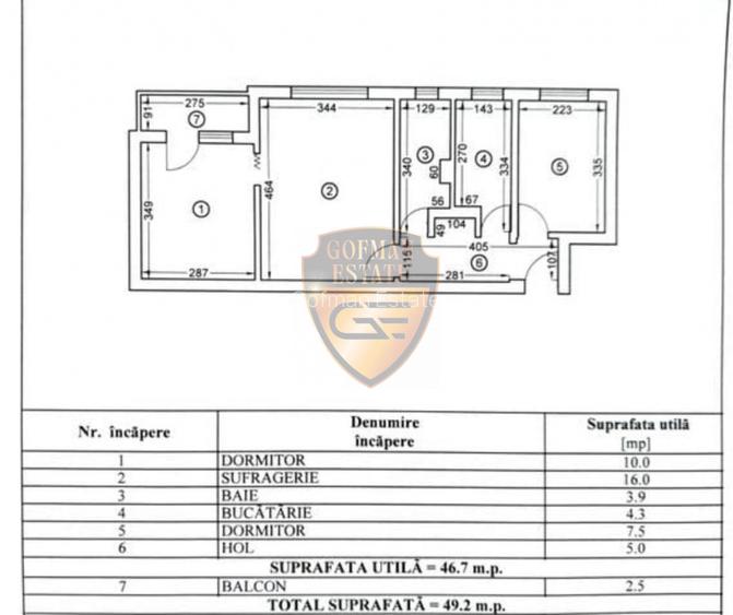 Apt 3 cam, str. Tulcei, Tomis Nord, 49.2mp, balcon, gaze, 2/4, necesita renovare - 2