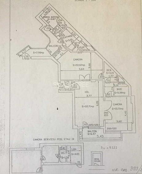 Apartament cu 3 camere + o camera de serviciu - 97,54 mp - Cismigiu - 13