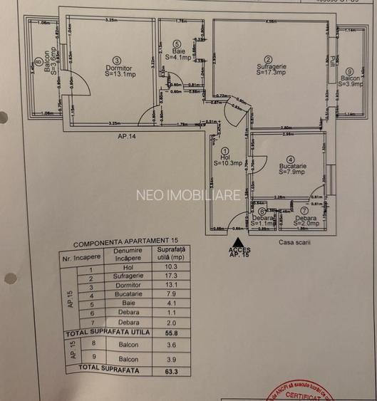 2 Camere - Bucatarie Inchisa - 2 Balcoane - Timocului - 15