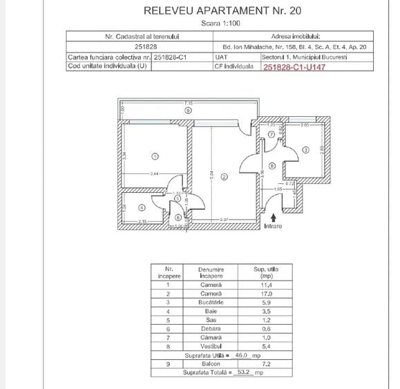 Propietar Vand Apartament  2  Camere Ion Mihalache nr 158 Metrou stația 1Mai  - 9