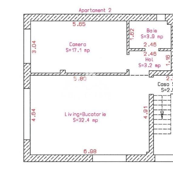 Apartament decomandat cu 2 camere,finisat la cheie, etaj 1-Selimbar, Comision 0 - 4