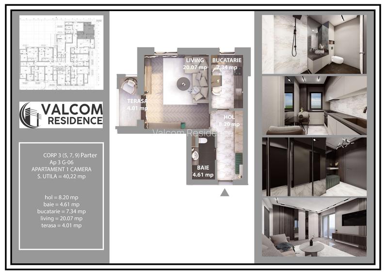 Valcom Residence Bartolomeu, Garsoniera, terasa 4.01 mp , Comision 0% - 5