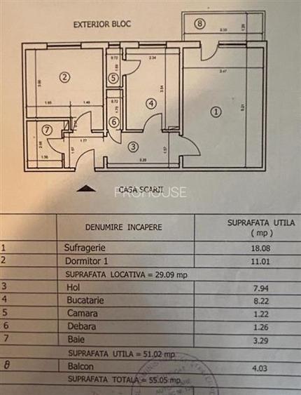 Zona URA - 2 camere decomandate - 9