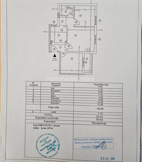 Apartament 3 camere,etaj 3, zona Asirom - 15