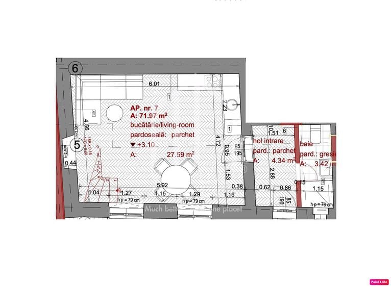 Apartament cu 3 camere - 71.97 mp - ULTRACENTRAL - Ideal investitie - 3