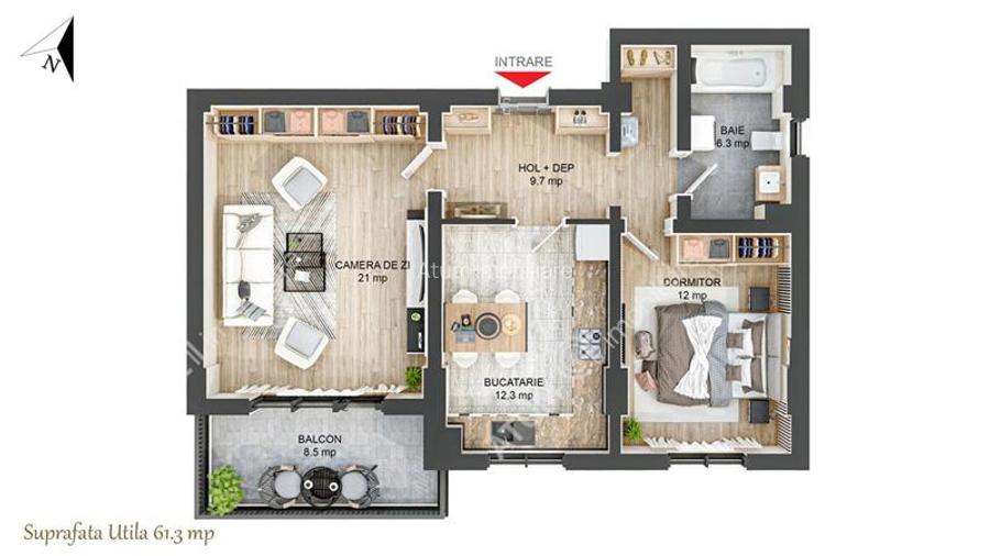 Apartament intabulat cu 2 camere si balcon la etajul 2 zona Rahovei - 8