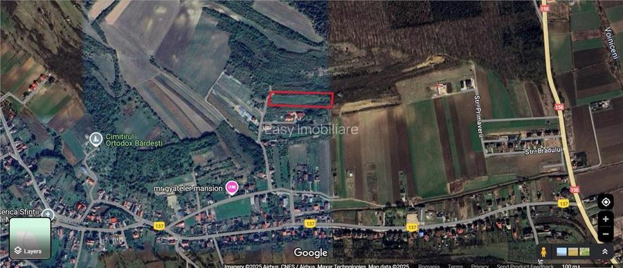 Teren 6350 mp in Bardesti , pozitie buna,  drum acces, priveliste superba! - 4