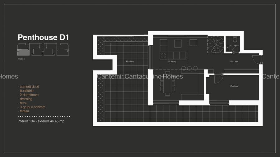 8 Penthouse/ Duplex pe 2 niveluri et. 3+4 cu 3& 4 camere CC Homes/www.cchomes.ro - 1