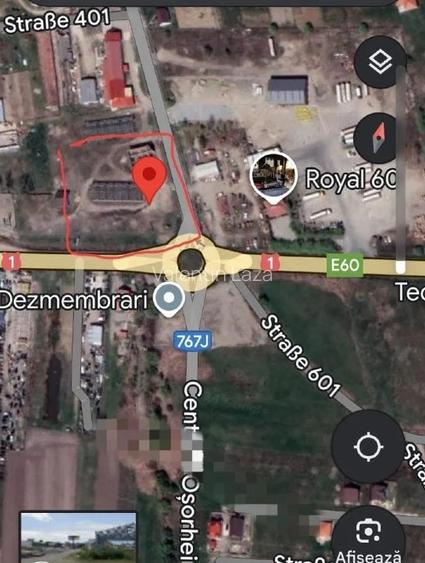 Teren cu constructii giratoriu Oradea(Osorhei)-Cluj, 7010 mp, 141 € /mp - 2