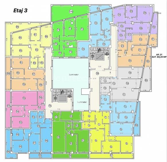 Tomis Nord- Vanzare apartament decomandat cu 2 camere,  bloc nou. - 3