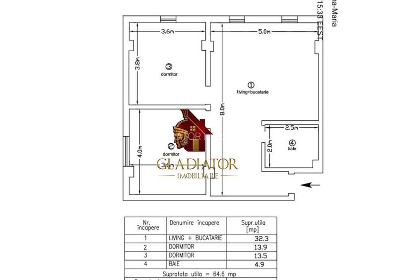 Apartament 3 camere, model deosebit, intabulat, Bucium Visa - 4