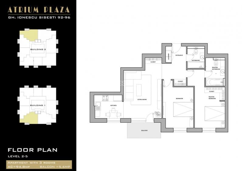0% | Apartament 3 camere NOU, decomandat, 86 mp, 2 bai  | Atrium - Sișești - 12