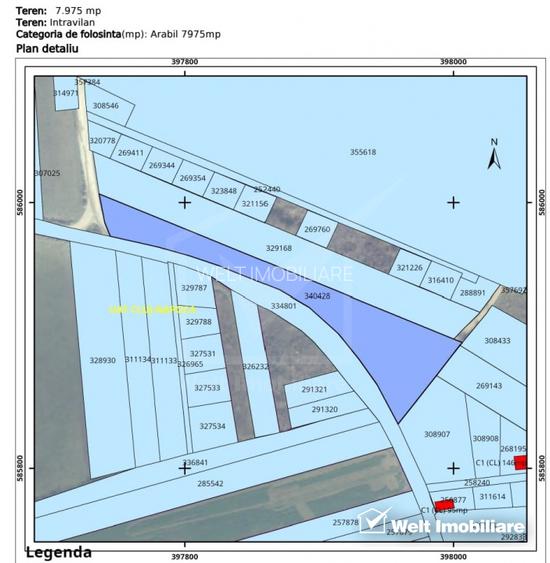 Teren 8000mp str. Soporului, front 250m, Liu - 3