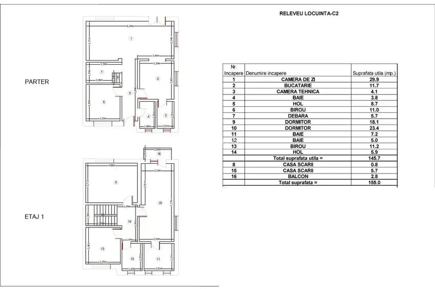 5 camere | Curte 220  mp  | metrou 15 min | util 155 | pod inalit - 2