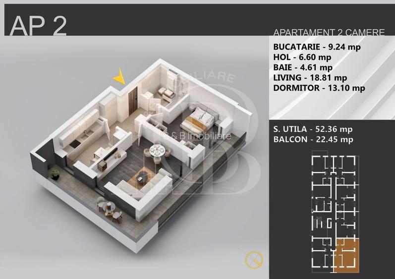 Apartament 2 camere bloc boutique Theodor Pallady - 2