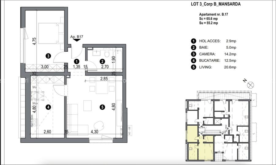 Apartment bloc nou cu lift si loc de parcare inclus - 3
