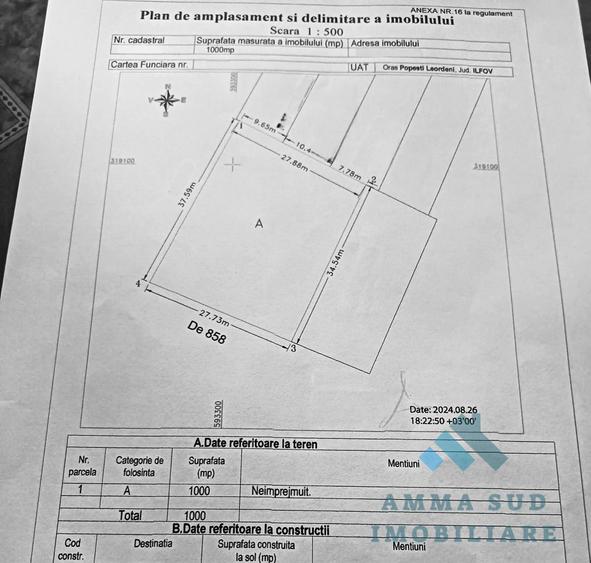 Teren intravilan 1.000 mp - Parohie Popesti - Solstitiului / Viilor