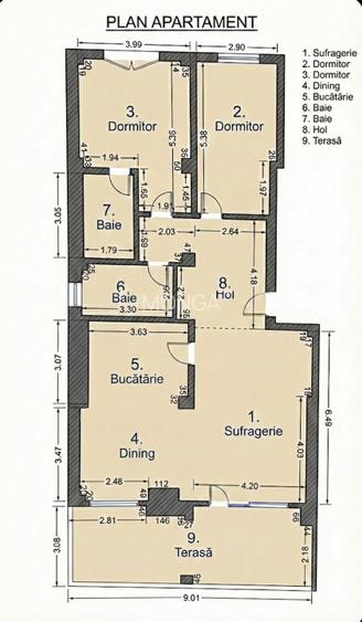 Apartament 3 camere 115mp terasa si curte | 0 comision | Ibiza Sol parter - 2