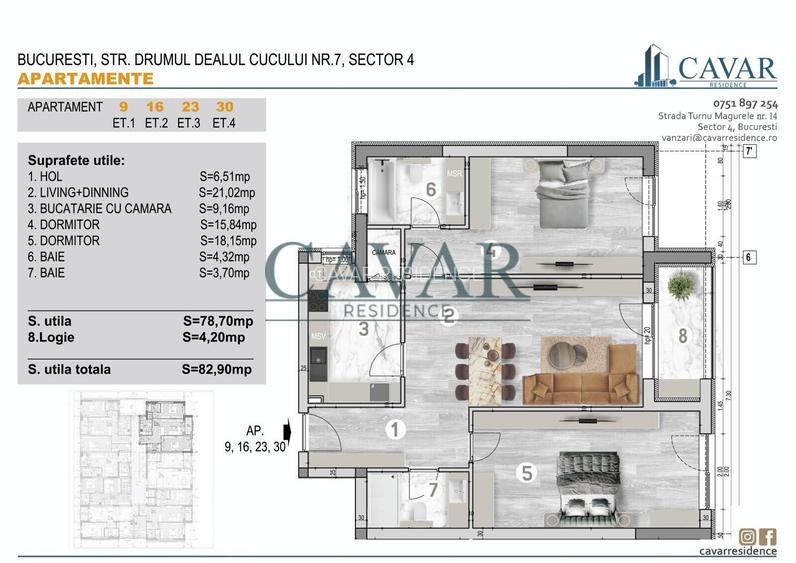 Cavar Residence 3 Camere 2 Bai - 2