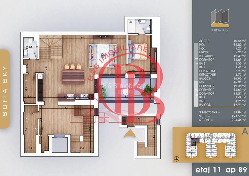 Apartament 5 camere Scara interioara Bloc Finalizat Pallady - 1
