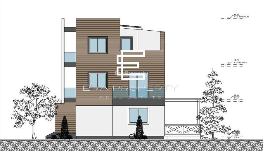Casă modernă în Sibiu – etaj retras, terase -teren 213 mp - 3