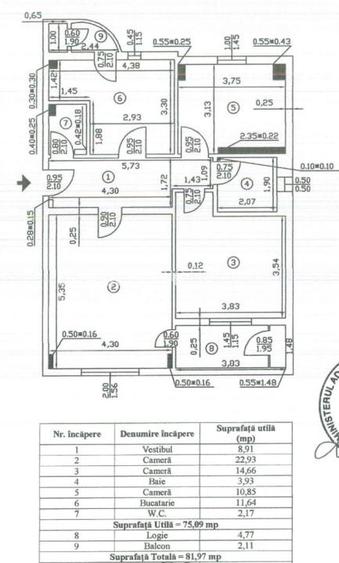 Apartament 3 camere + 2 balcoane - 82mp | Matei Basarab -Vedere Mixta - 26