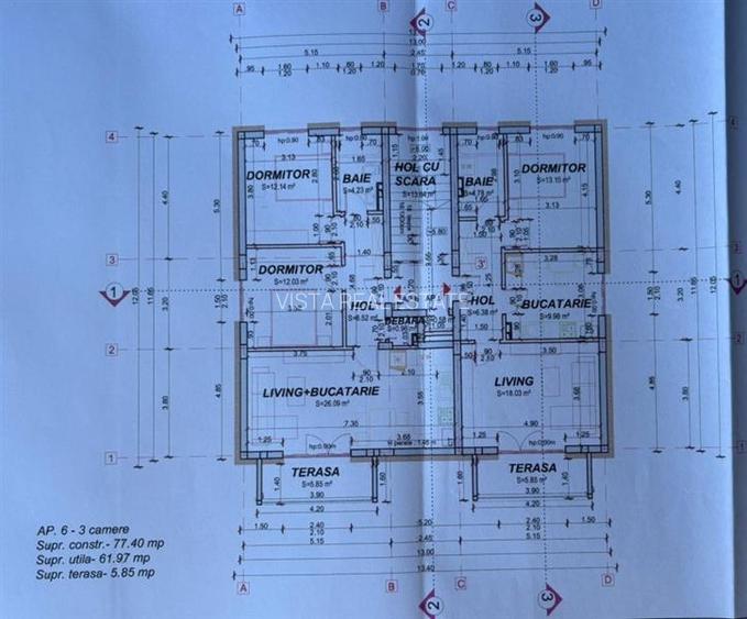 Teren cu bloc rezidential de vanzare,  P+1+M, 6 apartamente, investitie sigura, - 12