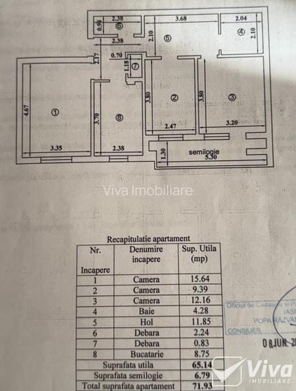 Bd. Independenței, Mănăstirea Golia – 3Camere, etaj 3, 72Mp, bloc 1983 - 13