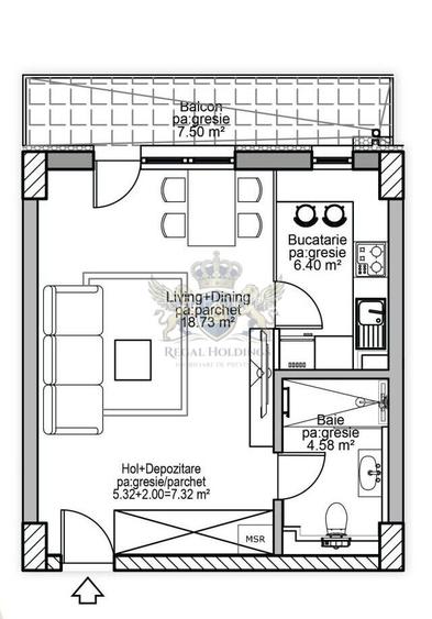 Garsoniera Modern,  44 Mp,Finalizat, Tractorul-Mall-Coresi - 5