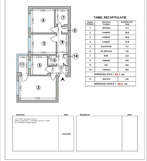 Apartament 3 camere , confort 1 , decomandat , 1984 - 8