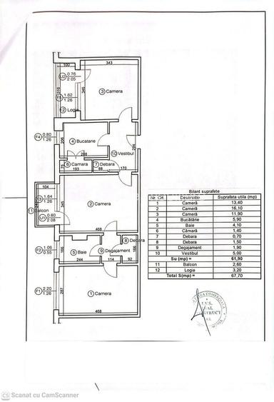 Zona Garii Apartament 3 camere, etaj 3/4, insorit, liber, 119900 euro - 4