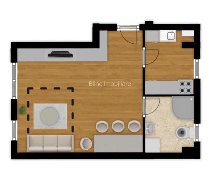 Apartament 1 camera, 33 mp, parter, zona Cetatii - 4