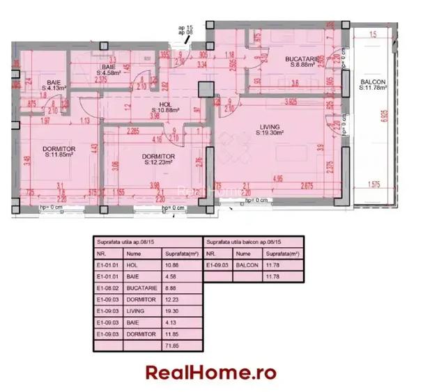 Apartament 3 camere/ 2bai / bucatarie inchisa / th. pallady - 2