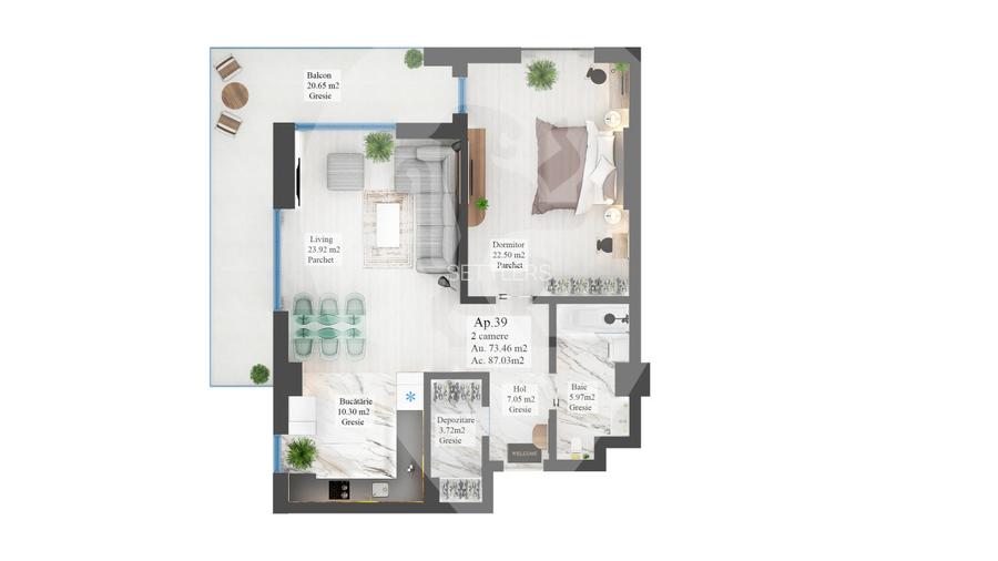 Carpathia Residence- Apartament 2 camere- Open-Space - 11