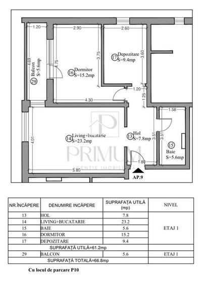 GIROC - 3 CAM - ETJ.1 - LOC PARCARE - INCALZIRE PARDOSEALA/A.C - BLOC NOU -  ZON - 8