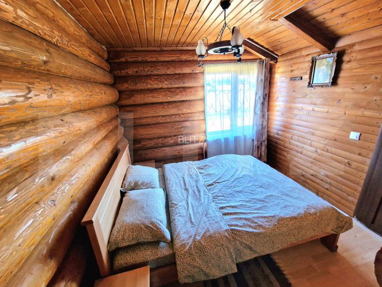  Cabana din lemn rotund, 140 mp utili, 1000mp teren – zona turistica Marisel - 9