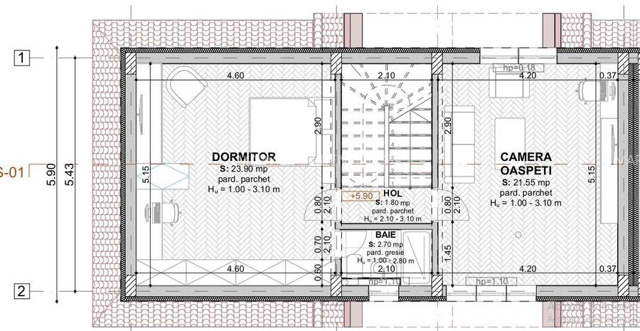 vila 5cam-indiv la calcan-perete propriu/centru Popesti Leordeni - 10