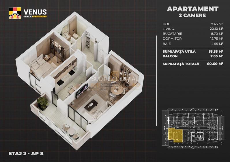 Apartament 2 camere, bloc nou, langa metrou Aparatorii Patriei - 1