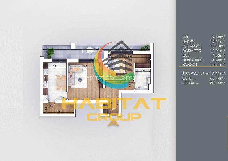 Apartament 2 camere - 8 min de metrou N.Teclu - 1