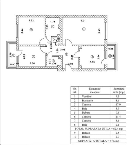 Ap. 3 cam. dec. Piata Sudului - 7