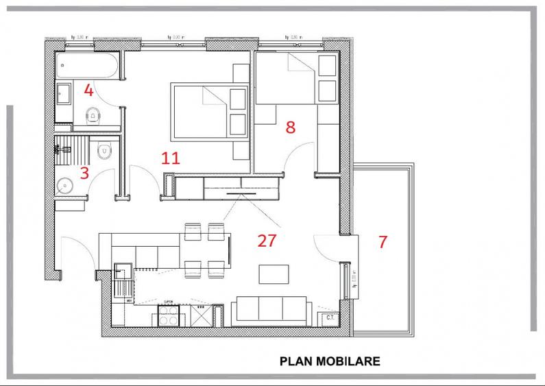 Apartament 3 camere in Arcadia Domenii 2 bai gata de mutare - 19