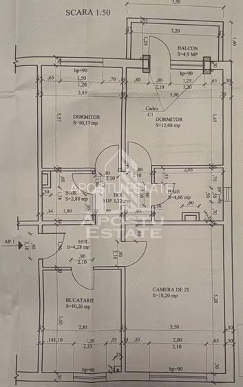 Apartament cu 3 camere, decomandat, 2 bai, zona Calea Aradului - 10