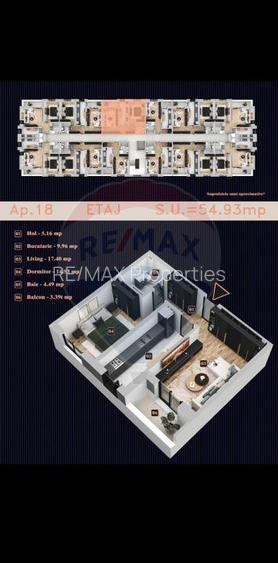 Apartament 2 camere de vânzare / Chiajna / Bloc nou / balcon - 2