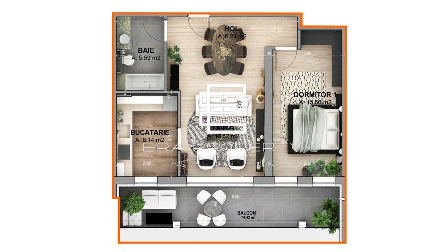 Apartament 2 camere-terasa 14 mp- intabulat- la cheie - zona Aeroport Sibiu - 2