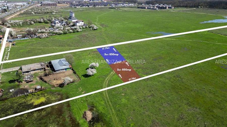 PIPERA - VOLUNTARI ,TEREN INTRAVILAN,852 MP,DESCHIDERE 18 M,LANGA PADURE - 3