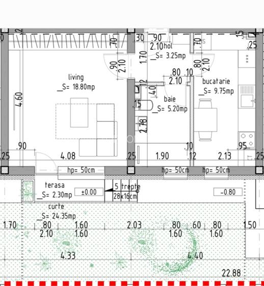Popesti-Leordeni-Garsonieră + grădină de 25 mp(loc parcare inclus ) - 2