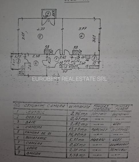 Primaverii, Jean Monnet, vanzare apartament 2 camere, 47 mp totali, imobil P+3, - 1