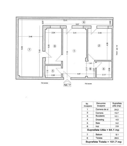 Pers fizica vând apartament decomandat cu 2 camere si loc de parcare inclus  - 7